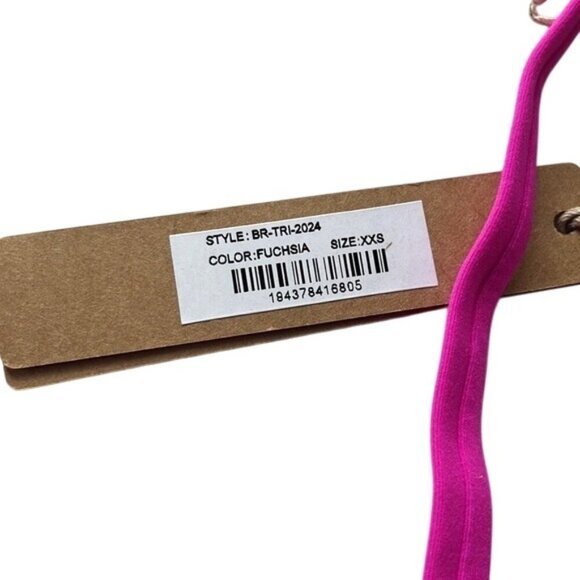 SKIMS XXS Fits Everybody Triangle Plunge Wireless Bralette Fuchsia Pink NWT - Picture 3 of 6